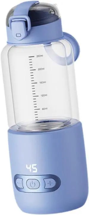 Thermostatic Mug Portable Milk Warmer Bottle Glass Bottle Fast Heating Electric Water Boiler USB Rechargeable Suitable for Gift Giving Home Decoration, Blue 250ml Thermostatic Mug Portable Milk Warmer Bottle Glass Bottle Fast Heating Electric Water Boiler USB Rechargeable Suitable for Gift Giving Home Decoration, Blue 250ml