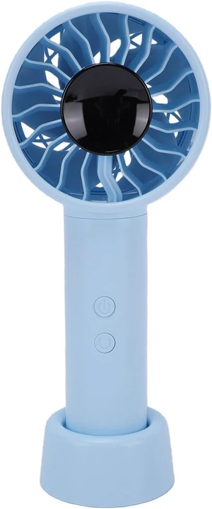 Luocute Mini Handheld Fan, 88 Oscillating 6 Speeds USB Rechargeable Portable Small Fan with Display, Desktop Stand for Travel Outdoor Office, USB Rechargeable Foldable Personal (Blue) Luocute Mini Handheld Fan, 88 Oscillating 6 Speeds USB Rechargeable Portable Small Fan with Display, Desktop Stand for Travel Outdoor Office, USB Rechargeable Foldable Personal (Blue)