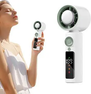 Cooling Fan Portable | Turbine Personal Cooling Device,1-199 Speed LED Display Rechargeable Handheld Night Light for Travel Construction Site Men Women Camping Cooling Fan Portable | Turbine Personal Cooling Device,1-199 Speed LED Display Rechargeable Handheld Night Light for Travel Construction Site Men Women Camping