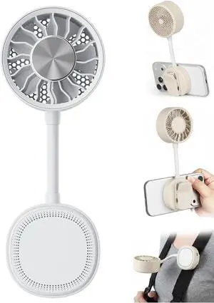 Magnetic Phone Fan - Magnetic Fan and Phone Stand with 360° Flexible Gooseneck, Rechargeable Mini Portable Handheld Clip, 3 Speeds & Wide Airflow, for Office & Travel (White) Magnetic Phone Fan - Magnetic Fan and Phone Stand with 360° Flexible Gooseneck, Rechargeable Mini Portable Handheld Clip, 3 Speeds & Wide Airflow, for Office & Travel (White)