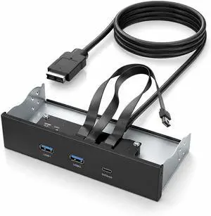 USB 3.2 Front Panel Hub, 5.25" 19Pin Internal USB Hub, Computer Case Front Bay with Gen2x2 20Gbps USB-C + 2X USB-A 5Gbps Port for Computer PC USB 3.2 Front Panel Hub, 5.25" 19Pin Internal USB Hub, Computer Case Front Bay with Gen2x2 20Gbps USB-C + 2X USB-A 5Gbps Port for Computer PC