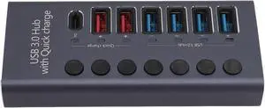 7 Ports Powered USB 3.0 Hub, Data Transfer Ports, Fast Charging Ports with Power Adapter for 2003 XP 7 8 10, OS X, Linux 9 and Above (US Plug 100240v) 7 Ports Powered USB 3.0 Hub, Data Transfer Ports, Fast Charging Ports with Power Adapter for 2003 XP 7 8 10, OS X, Linux 9 and Above (US Plug 100240v)