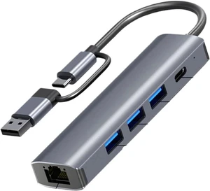 USB C HUB USB-C USB-A Multiport Adapter Type C USB 3.0 Data Transfer Gigabit Ethernet RJ45 Docking Station USB C HUB USB-C USB-A Multiport Adapter Type C USB 3.0 Data Transfer Gigabit Ethernet RJ45 Docking Station