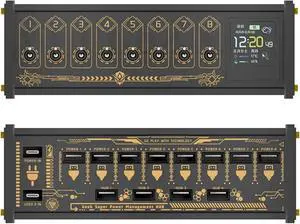 8 Port USB Docking Station, 36w Modular USB Hub Power Strip With1.54-inch Color Screen and Individual Switches, 10 Levels Brightness Adjustment Voice Control Function, for Black 8 Port USB Docking Station, 36w Modular USB Hub Power Strip With1.54-inch Color Screen and Individual Switches, 10 Levels Brightness Adjustment Voice Control Function, for Black