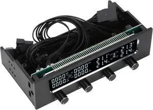 PC Fan Controller Adjustable Speed with LCD Display for Computer Cooling Sturdy ABS and Aluminum Alloy 4 Fans PC Fan Controller Adjustable Speed with LCD Display for Computer Cooling Sturdy ABS and Aluminum Alloy 4 Fans