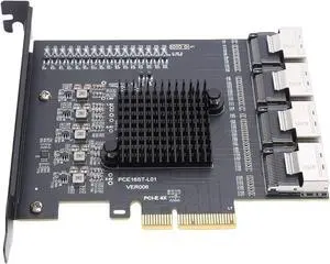 GOWENIC PCIE to SFF 8087 Adapter, Connects up to 16 Serial ATA 3.0 Hard Drives, with Four MINI SAS Interfaces, for Win 10 11 2003 System GOWENIC PCIE to SFF 8087 Adapter, Connects up to 16 Serial ATA 3.0 Hard Drives, with Four MINI SAS Interfaces, for Win 10 11 2003 System