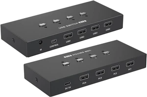 USB2.0 Switcher Selecting 4 Computers Sharing 4 USB Devices Switcher Hub Adapter for Keyboard Printer Scanner Keyboard Control USB2.0 Switcher Selecting 4 Computers Sharing 4 USB Devices Switcher Hub Adapter for Keyboard Printer Scanner Keyboard Control