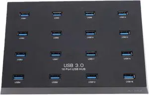 16 Port USB 3.0 Hub, 5Gbps High Speed Data Transfer Industrial Grade USB Hub with Short Circuit Protection and LED Indicators, for Flash Drive Card Reader Portable Hard Drive (US Plug) 16 Port USB 3.0 Hub, 5Gbps High Speed Data Transfer Industrial Grade USB Hub with Short Circuit Protection and LED Indicators, for Flash Drive Card Reader Portable Hard Drive (US Plug)