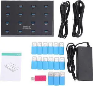 16 Port USB 3.0 Expansion Hub, 5Gbps Rapid File Shift Independent Port Alert Circuit Runs Bundled Micro Card Reading Kit for Bulk Data Duplication Factory Test Office (US Plug) 16 Port USB 3.0 Expansion Hub, 5Gbps Rapid File Shift Independent Port Alert Circuit Runs Bundled Micro Card Reading Kit for Bulk Data Duplication Factory Test Office (US Plug)
