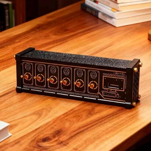 Vintage Gold USB-C Hub 6 Port - USB C Splitter with 6 Independent Metal Toggle Switches, Custom RGB Block Lights, Retro Desktop Decor Docking Station, Perfect Gamer Gift for Boyfriend Vintage Gold USB-C Hub 6 Port - USB C Splitter with 6 Independent Metal Toggle Switches, Custom RGB Block Lights, Retro Desktop Decor Docking Station, Perfect Gamer Gift for Boyfriend
