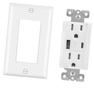 1 pcs new 15A USB Socket, Three-Prong Type-C Fast Charging Panel.(2) 1 pcs new 15A USB Socket, Three-Prong Type-C Fast Charging Panel.(2)