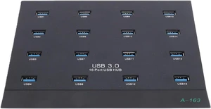 GOWENIC USB 3.0 Hub 16 Port, 5Gbps Data Transfer Industrial Grade USB Hub with Short Circuit Protection, for Flash Drive Card Reader Memory Card Hard Drive (US Plug) GOWENIC USB 3.0 Hub 16 Port, 5Gbps Data Transfer Industrial Grade USB Hub with Short Circuit Protection, for Flash Drive Card Reader Memory Card Hard Drive (US Plug)