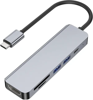 USB C Hub Adapter 6-in-1 HDMI Type C Hub with 4K HDMI Port + PD 100W Fast Charge + 2 USB 3.0 Ports + SD & TF Card Slots for Home Work No Setup Fast Data Transfer USB C HDMI Hub Compatible with MacBook USB C Hub Adapter 6-in-1 HDMI Type C Hub with 4K HDMI Port + PD 100W Fast Charge + 2 USB 3.0 Ports + SD & TF Card Slots for Home Work No Setup Fast Data Transfer USB C HDMI Hub Compatible with MacBook