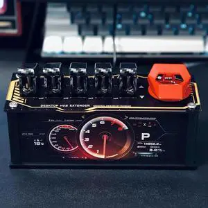 6 Port USB Docking Station, USB Hub with Independent Switches, RGB Lighting, Data Transfer and Power Control for Studio, Gaming Room and Desktop Setup 6 Port USB Docking Station, USB Hub with Independent Switches, RGB Lighting, Data Transfer and Power Control for Studio, Gaming Room and Desktop Setup