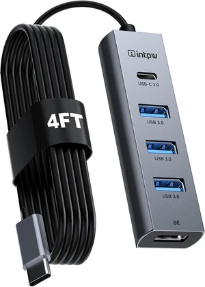 5-Port USB C Hub, intpw USB C to USB Adapter with 1 USB-C/3 USB-A 3.0 Data Ports, 5Gbps Aluminum Multiport USB-C Hub Adapter Long Cable for Laptop, MacBook, iPad, PC 5-Port USB C Hub, intpw USB C to USB Adapter with 1 USB-C/3 USB-A 3.0 Data Ports, 5Gbps Aluminum Multiport USB-C Hub Adapter Long Cable for Laptop, MacBook, iPad, PC