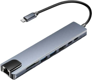 USB 3.0 Type C Hub Docking Station with HDMI 4K 30Hz VGA RJ45 100Mbps Ethernet Headphone Jack and Power Delivery 100W USB 3.0 Type C Hub Docking Station with HDMI 4K 30Hz VGA RJ45 100Mbps Ethernet Headphone Jack and Power Delivery 100W