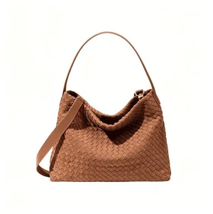 GASTROPOD Women'S Braided Leather Tote Bag Stylish Suede Shoulder Bag with Woven Details Woven Shoulder Bag GASTROPOD Women'S Braided Leather Tote Bag Stylish Suede Shoulder Bag with Woven Details Woven Shoulder Bag