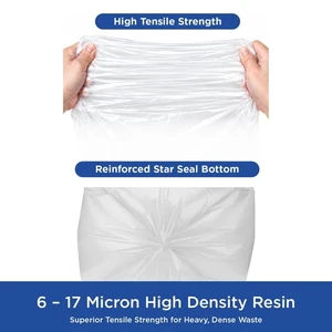 Karat 33-39 Gallon Trash Bags | 16 Microns | Clear High Density Garbage Can Liners | (30" x 40") 250 ct Karat 33-39 Gallon Trash Bags | 16 Microns | Clear High Density Garbage Can Liners | (30" x 40") 250 ct