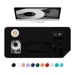 Desk Pad, 30" x 14" PU Leather Non-Slip Desk Mat Large Mouse Pad for Desktop, Waterproof Laptop Computer Writing Mat for Office, Home, Work, Gaming, Black Desk Pad, 30" x 14" PU Leather Non-Slip Desk Mat Large Mouse Pad for Desktop, Waterproof Laptop Computer Writing Mat for Office, Home, Work, Gaming, Black