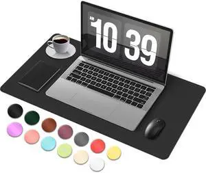 Desk Pad Protector, Leather & Suede Desk Mat, Non-Slip Desk Pad Mat, Large Mouse Pad, Waterproof Desk Blotter Mat, Desk Cover for Office, Home (Black, 23.6" x 13.7") Desk Pad Protector, Leather & Suede Desk Mat, Non-Slip Desk Pad Mat, Large Mouse Pad, Waterproof Desk Blotter Mat, Desk Cover for Office, Home (Black, 23.6" x 13.7")