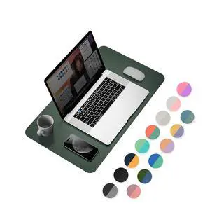 Office Desk Pad, Desk Mat, 23.6" x 13.7" Ultra Thin Waterproof PU Leather Desk Blotter, Laptop Desk Pad Protector for Keyboard, Desk Writing Pad for Office and Home (Dark Green+Dark Blue) Office Desk Pad, Desk Mat, 23.6" x 13.7" Ultra Thin Waterproof PU Leather Desk Blotter, Laptop Desk Pad Protector for Keyboard, Desk Writing Pad for Office and Home (Dark Green+Dark Blue)