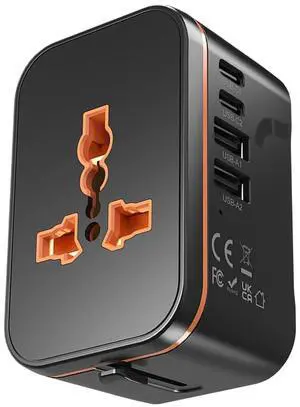 Universal Travel Adapter, Worldwide Wall Travel Plug, 2 USB C, 2 USB A and 1 Multi AC Outlets Travel Charger, International Power Adapter, European Power Plug for EU UK USA AU, Travel Essentials Universal Travel Adapter, Worldwide Wall Travel Plug, 2 USB C, 2 USB A and 1 Multi AC Outlets Travel Charger, International Power Adapter, European Power Plug for EU UK USA AU, Travel Essentials