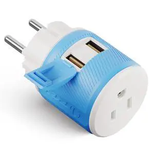 Denmark Travel Plug Adapter with Dual USB - USA Input - Type K (U2U-20), Will Work with Cell Phones, Camera, Laptop, Tablets, iPad, iPhone and More Denmark Travel Plug Adapter with Dual USB - USA Input - Type K (U2U-20), Will Work with Cell Phones, Camera, Laptop, Tablets, iPad, iPhone and More