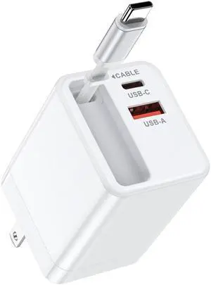 35w Retractable iPhone Wall Charger USB C, 3-in-1 Fast Charging Bloc 35w Retractable iPhone Wall Charger USB C, 3-in-1 Fast Charging Bloc