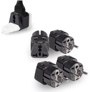 European Adapter Plug, Travel Adaptor for Europe Schuko Countries 2 in 1, for Germany France Iceland Netherlands Russa Greece Spain - Safe Grounded Connection - Universal Socket - 4 Pack European Adapter Plug, Travel Adaptor for Europe Schuko Countries 2 in 1, for Germany France Iceland Netherlands Russa Greece Spain - Safe Grounded Connection - Universal Socket - 4 Pack