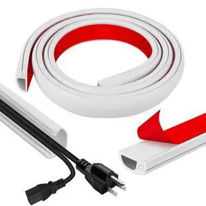 Cord Wall Cover, 39in Self-Adhesive Wire Covers for Cords on Wall, Extension Cable Hider for Floor, Mounted Tv, Home and Office Cavity 0.63" Wx0.31 H (White) Cord Wall Cover, 39in Self-Adhesive Wire Covers for Cords on Wall, Extension Cable Hider for Floor, Mounted Tv, Home and Office Cavity 0.63" Wx0.31 H (White)