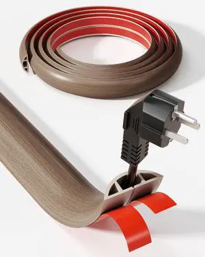 5ft Cord Cover, Wood Grain Cord Covers for Wires on Floor, Self-Adhesive Floor Cable Protector, Anti-Trip Extension Cable Hider, Easy Cut Wires Protector, Suitable for Home & Office,Walnut Wood 5ft Cord Cover, Wood Grain Cord Covers for Wires on Floor, Self-Adhesive Floor Cable Protector, Anti-Trip Extension Cable Hider, Easy Cut Wires Protector, Suitable for Home & Office,Walnut Wood