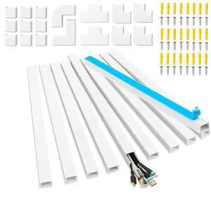 Cable Management 157in Pvc Cord Hider TV Cable Hider Wallpaintable Cord Concealer for Hide Cords Wall Mountedwire Covers for Cords on Wall L15.75in*W0.95* H0.55in,White (157in L*0.95in W*0.55in H) Cable Management 157in Pvc Cord Hider TV Cable Hider Wallpaintable Cord Concealer for Hide Cords Wall Mountedwire Covers for Cords on Wall L15.75in*W0.95* H0.55in,White (157in L*0.95in W*0.55in H)