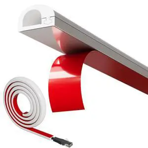39TV Cord Hider for Wall Mounted TV, Selfadhesive Wall Cable Hider for 1 Cord, Flexible Silicone White Cord Covers Wire Hiders for Cords on Wall,Babyproof Cable Concealer Raceway Management 39TV Cord Hider for Wall Mounted TV, Selfadhesive Wall Cable Hider for 1 Cord, Flexible Silicone White Cord Covers Wire Hiders for Cords on Wall,Babyproof Cable Concealer Raceway Management