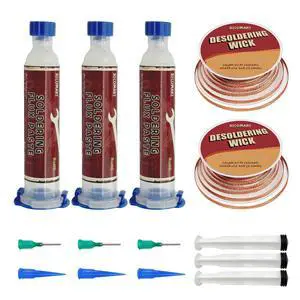 No Clean Soldering Flux and Desolder Wick Flux for Electronics Repair, Solder Removal and Flux Kit No Clean Soldering Flux and Desolder Wick Flux for Electronics Repair, Solder Removal and Flux Kit
