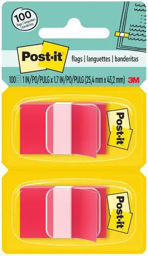 Flags, 1 x 1.7 in, Red, 2 Dispensers, 50 Flags/Dispenser Flags, 1 x 1.7 in, Red, 2 Dispensers, 50 Flags/Dispenser
