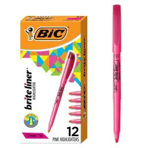 Brite Liner Highlighters, Chisel Tip, 12-Count Pack of Pink Highlighters, Ideal Highlighter Set for Organizing and Coloring Brite Liner Highlighters, Chisel Tip, 12-Count Pack of Pink Highlighters, Ideal Highlighter Set for Organizing and Coloring