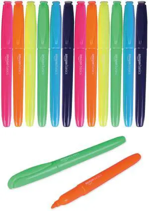 Chisel Tip Highlighters, Fluorescent Ink, Vibrant Assorted Colors, School Supplies, 12-Pack Chisel Tip Highlighters, Fluorescent Ink, Vibrant Assorted Colors, School Supplies, 12-Pack