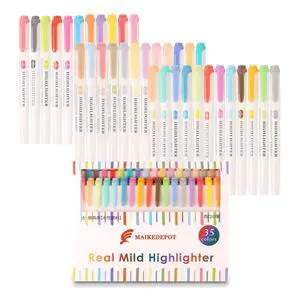 Pastel Highlighters -35 Pcs Assorted Colors Dual Tip Real Mild Highlighter Markers, Chisel & Fine Tips for Bible Journaling, Note Taking, School Supplies, No Bleed Pastel Highlighters -35 Pcs Assorted Colors Dual Tip Real Mild Highlighter Markers, Chisel & Fine Tips for Bible Journaling, Note Taking, School Supplies, No Bleed
