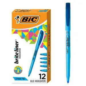 Brite Liner Highlighter Chisel Tip Blue DOZEN (BL11-BE) Brite Liner Highlighter Chisel Tip Blue DOZEN (BL11-BE)