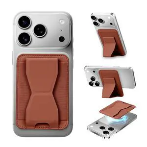 for MagSafe Wallet with Adjustable Stand Grip,5 Card Elasticity Holder Stronger Magnetic Slim Wallet for iPhone Air 17/16/15/14/13/12 Pro (Brown) for MagSafe Wallet with Adjustable Stand Grip,5 Card Elasticity Holder Stronger Magnetic Slim Wallet for iPhone Air 17/16/15/14/13/12 Pro (Brown)