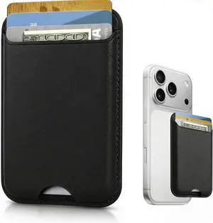 Magnetic Mag-safe Wallet Cell Phone Card Holder for Phone Case with Mag-Safe, Stronger Magnetic RFID Leather Phone Wallet Stick on for iPhone 17/16/15/14/13/12 Series, Black Color Magnetic Mag-safe Wallet Cell Phone Card Holder for Phone Case with Mag-Safe, Stronger Magnetic RFID Leather Phone Wallet Stick on for iPhone 17/16/15/14/13/12 Series, Black Color