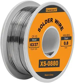 63/37 Solder Wire, high Purity no-wash tin-Lead Rosin cored Wire with 1.8% Flux for Electric Soldering (0.8mm 80g) 63/37 Solder Wire, high Purity no-wash tin-Lead Rosin cored Wire with 1.8% Flux for Electric Soldering (0.8mm 80g)