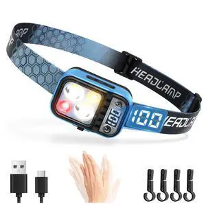 Headlamp Rechargeable LED, 5 Modes USB C Headband Flashlight with Motion SensorDigital Power DisplayUp/Down Adjustable, for Camping, Car Repairing,1PCS Headlamp Rechargeable LED, 5 Modes USB C Headband Flashlight with Motion SensorDigital Power DisplayUp/Down Adjustable, for Camping, Car Repairing,1PCS
