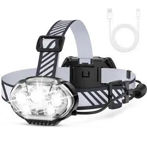 Rechargeable Headlamp, Ultra-Bright 5 LED Head Lamp Red White Light Rechargeable Headlamp, Ultra-Bright 5 LED Head Lamp Red White Light