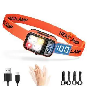 LED Headlamp High Lumens USB Rechargeable Dual Light Headlight for Hardhat with Motion Sensor, Digital Power Display, Up/Down Adjustable, Waterproof Head Lamps for Camping, Car Maintenance LED Headlamp High Lumens USB Rechargeable Dual Light Headlight for Hardhat with Motion Sensor, Digital Power Display, Up/Down Adjustable, Waterproof Head Lamps for Camping, Car Maintenance