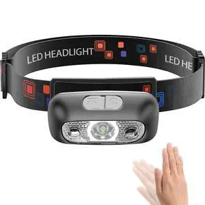Headlamp, USB-C Rechargeable,90-Degree Adjustable,Flashlight with Motion Sensor,Waterproof Lightweight 42g,Bright Headlamps for Running,Camping,Running (Small) Headlamp, USB-C Rechargeable,90-Degree Adjustable,Flashlight with Motion Sensor,Waterproof Lightweight 42g,Bright Headlamps for Running,Camping,Running (Small)