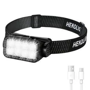 LED Headlamp Rechargeable, 8 LED 2500 Lumen Super Bright Head Lamp with Motion Sensor & 5 Modes, Waterproof Head Lights for Forehead, Head Flashlight for Adults, Camping, Hiking, Running LED Headlamp Rechargeable, 8 LED 2500 Lumen Super Bright Head Lamp with Motion Sensor & 5 Modes, Waterproof Head Lights for Forehead, Head Flashlight for Adults, Camping, Hiking, Running