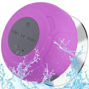 Bluetooth Shower Speaker Waterproof Portable Wireless Water-Resistant Speaker Suction Cup,Built-in Mic Speakerphone for iPhone Phone Tablet Bathroom Kitchen - Purple Bluetooth Shower Speaker Waterproof Portable Wireless Water-Resistant Speaker Suction Cup,Built-in Mic Speakerphone for iPhone Phone Tablet Bathroom Kitchen - Purple