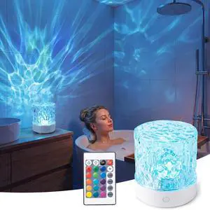 Rechargeable Northern Lights Projector Shower - 16 Colors Ocean Wave Light Projector, Water Ripple Ambient Night Light with Remote, Touch Control Aurora Projector for Bedroom,Room Decor,Kids Room Rechargeable Northern Lights Projector Shower - 16 Colors Ocean Wave Light Projector, Water Ripple Ambient Night Light with Remote, Touch Control Aurora Projector for Bedroom,Room Decor,Kids Room