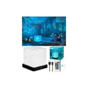 Rechargeable Shower Light Cube, 16 Color Ocean Wave Projector Light Battery Operated, Waterproof Shower Mood Lighting with Remote, Relaxing Bath Lights, Ocean Lamp for Bathroom, Bedroom, Ocean Gifts Rechargeable Shower Light Cube, 16 Color Ocean Wave Projector Light Battery Operated, Waterproof Shower Mood Lighting with Remote, Relaxing Bath Lights, Ocean Lamp for Bathroom, Bedroom, Ocean Gifts